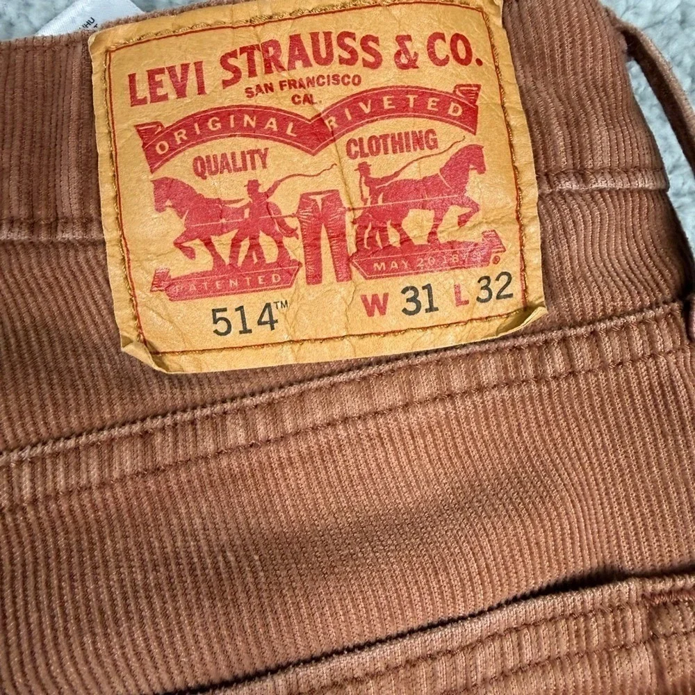 Levi's 511 Slim Fit Corduroy Pants Copper Orange‎ Men's Size 31x32